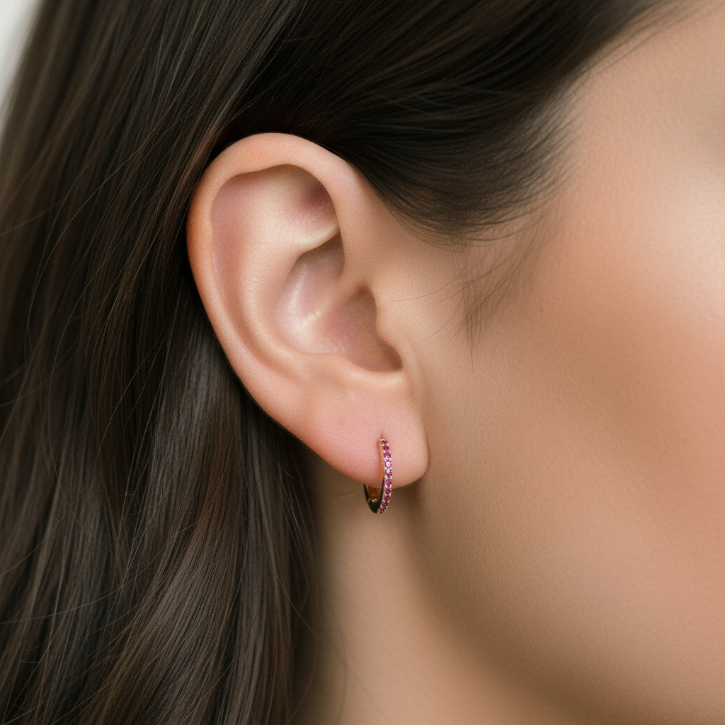 Birthstone hoop earrings