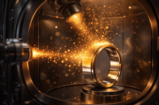 Процес на PVD / IP златно покритие – йонизирано злато се свързва с медицинска неръждаема стомана