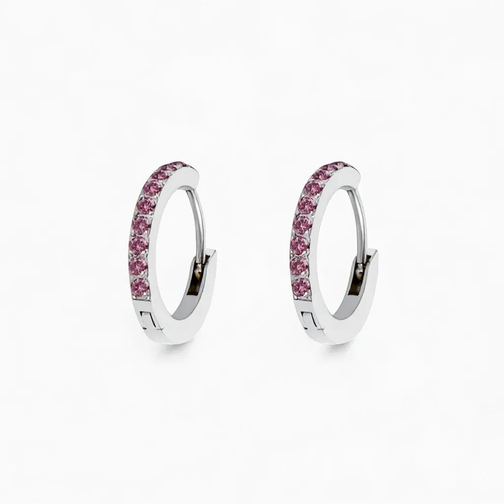 Birthstone hoop earrings