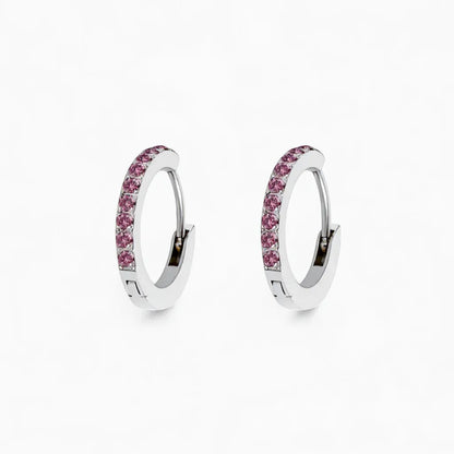 Birthstone hoop earrings