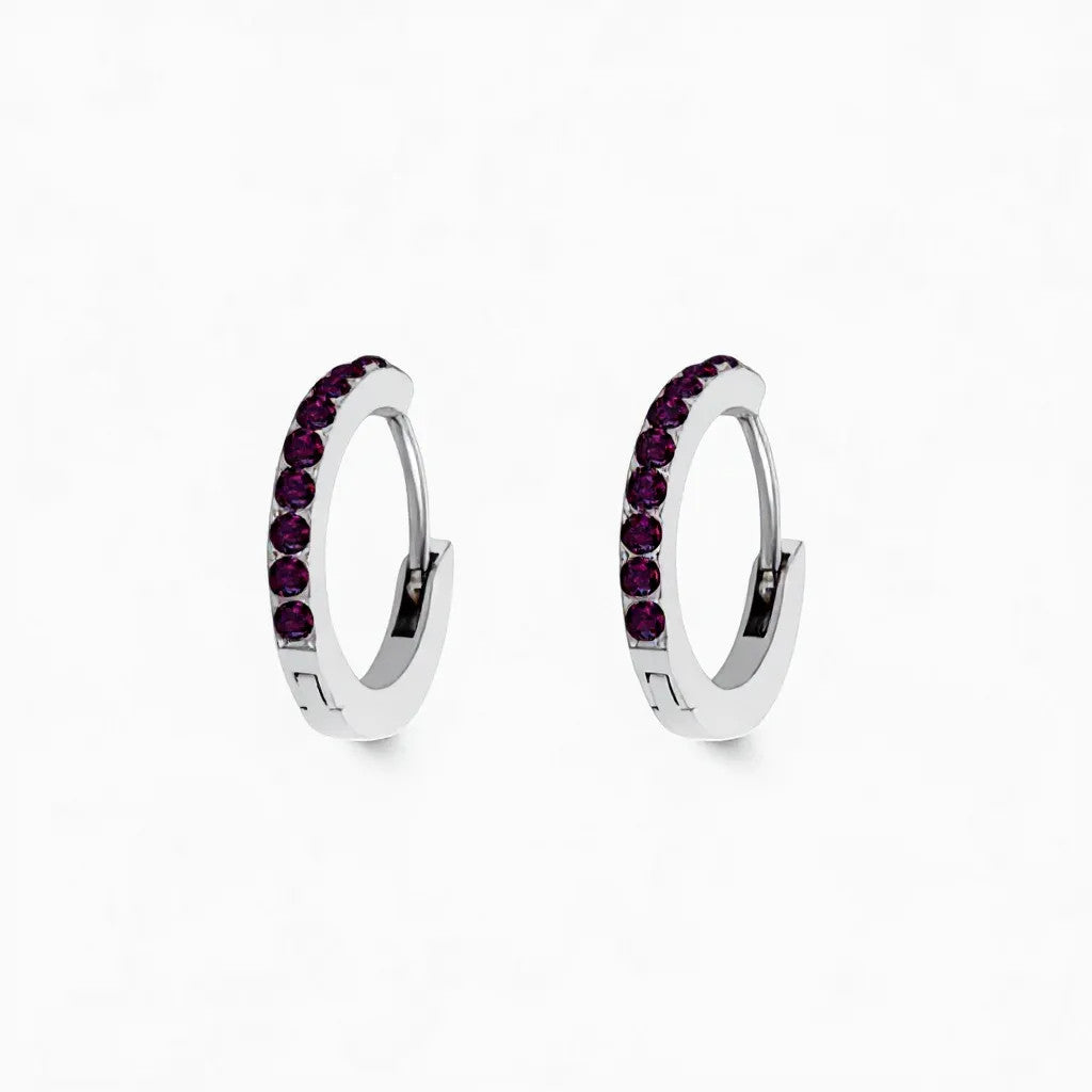 Birthstone hoop earrings