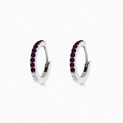 Birthstone hoop earrings