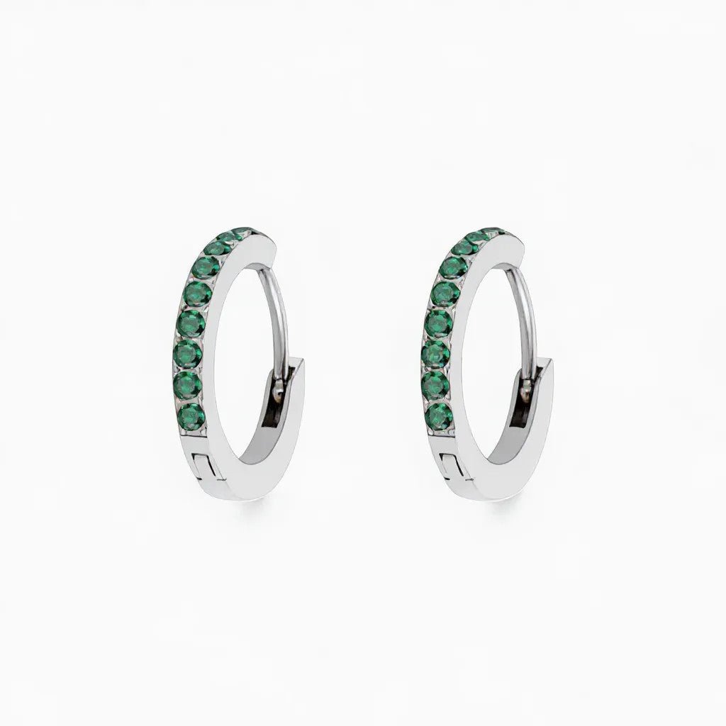 Birthstone hoop earrings