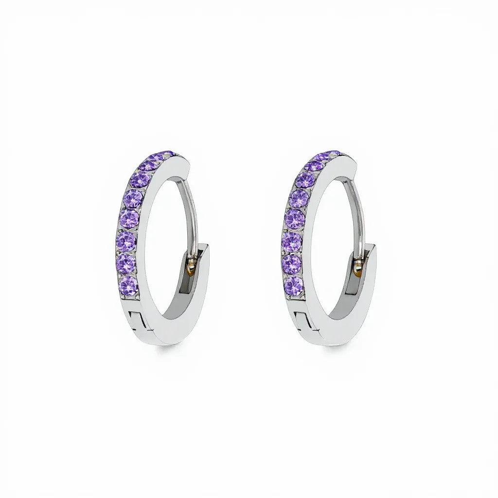 Birthstone hoop earrings