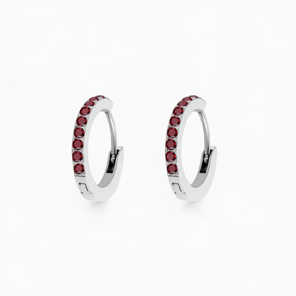 Birthstone hoop earrings