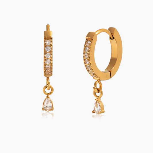 Earrings with zircons Drop