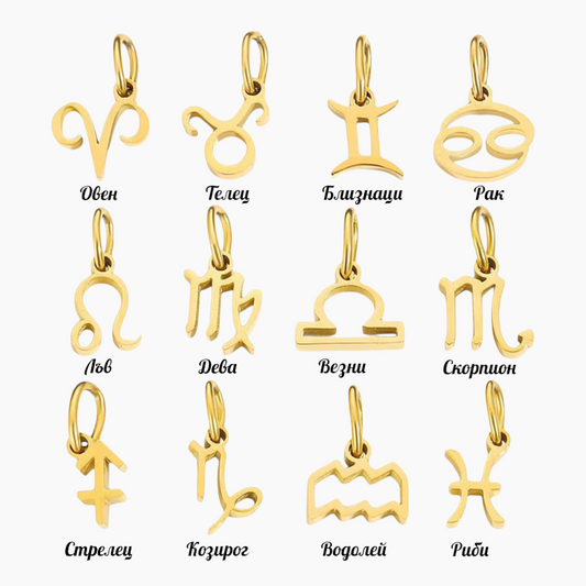 Zodiac Sign Necklace Star Amulet