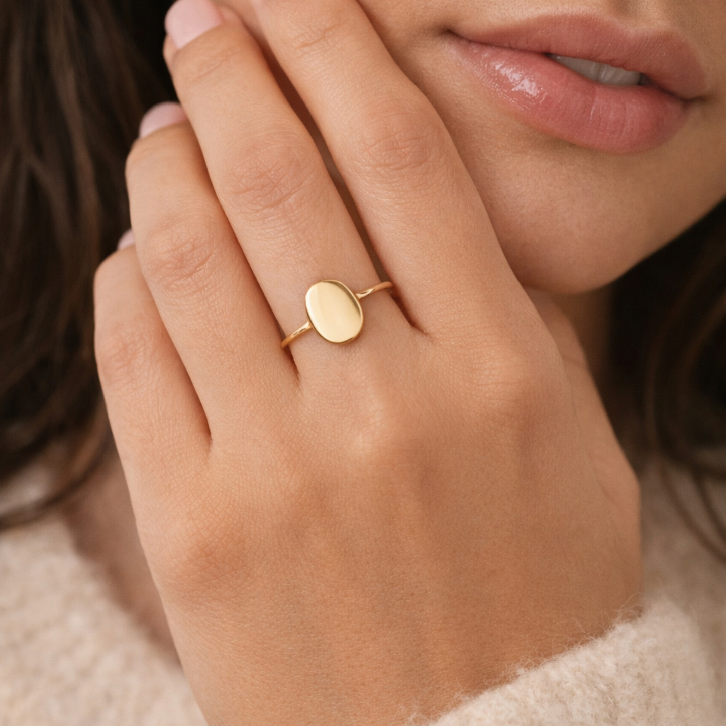 Пръстен Овален акцент