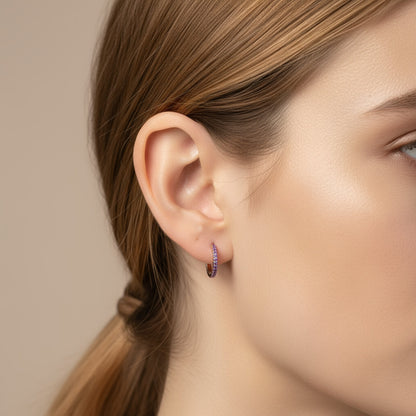 Birthstone hoop earrings