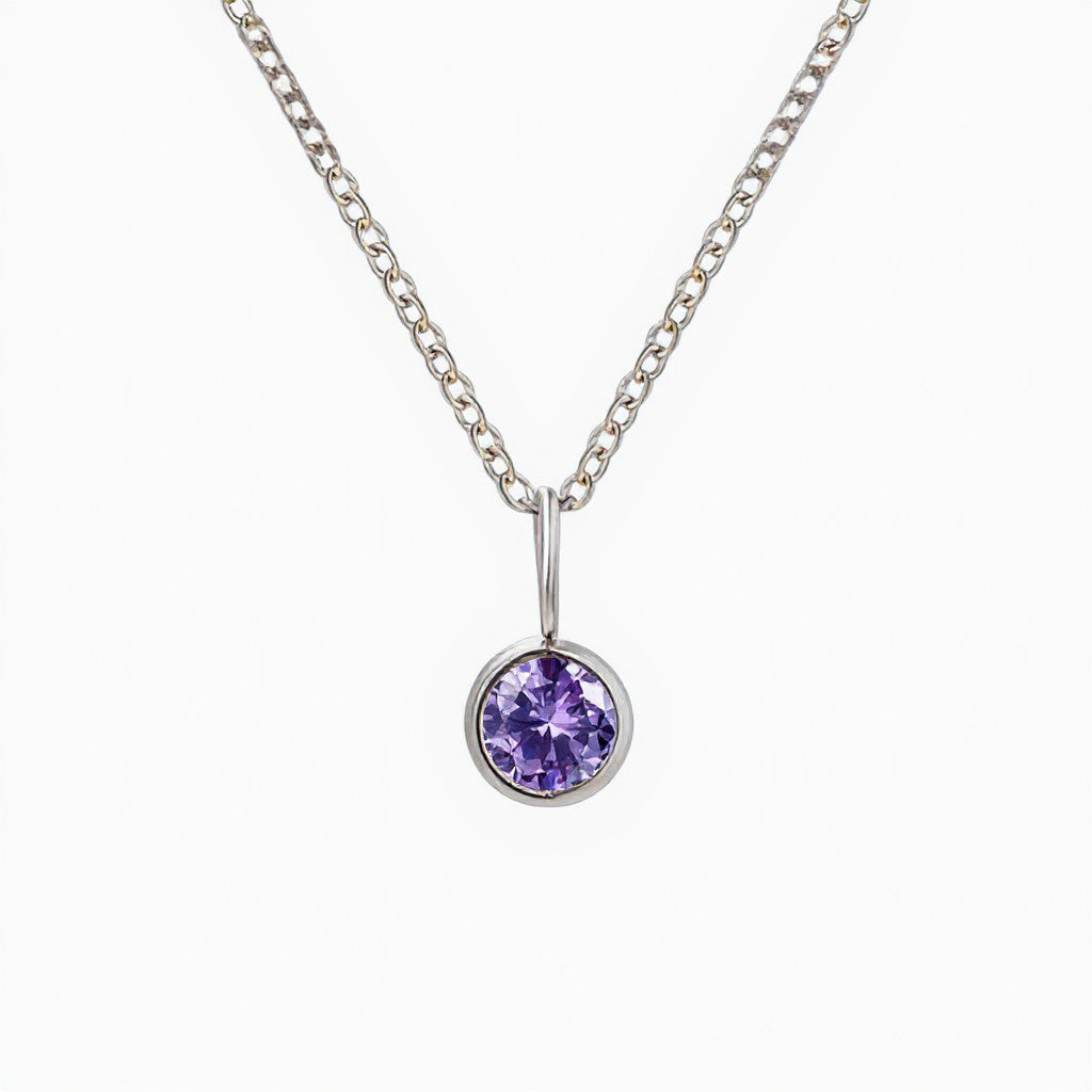 Halskette mit Geburtsstein Dem Herzen nahe